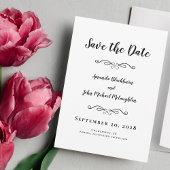 Delikate Schrift Romantische Kalligrafie Schwarzes Save The Date