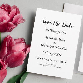Delikate Schrift Romantische Kalligrafie Schwarzes Save The Date