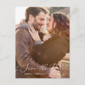 Delikate Schwarz-Dunkel-Fotovorlage Save the Date Einladungspostkarte (Vorderseite)