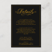Delikate Schwarz-Gold-Script einfache Hochzeit Begleitkarte (Vorderseite)