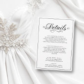 Delikate Schwarz-Weiß-Script Einfache Hochzeit Begleitkarte
