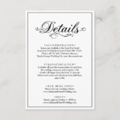 Delikate Schwarz-Weiß-Script Einfache Hochzeit Begleitkarte (Vorderseite)