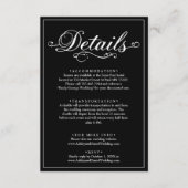 Delikate Schwarz-Weiß-Script Einfache Hochzeit Begleitkarte (Vorderseite)