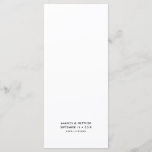 Delikate Schwarz-weiße Kalligrafie-SkriptWedding Menükarte (Rückseite)