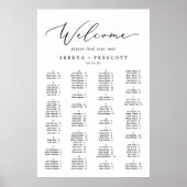 Delikate schwarze Alphabetische Sitzkarte Poster (Vorne)