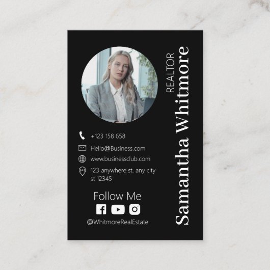 Delikate Schwarze Altor Beruflich Real Anwesen Visitenkarte (Vorderseite)