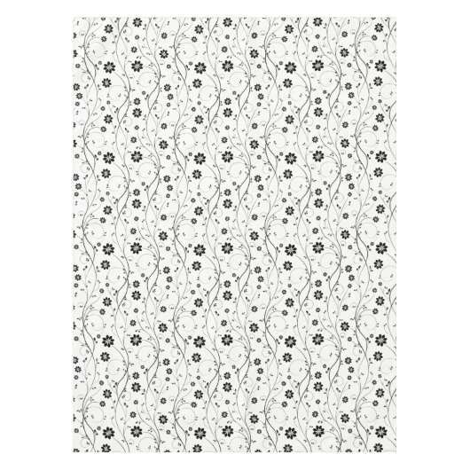 Delikate schwarze Blume Tischdecke (Vorderseite)