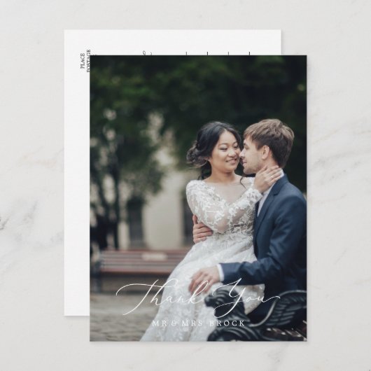 Delikate Schwarze Fotovorlage Vielen Dank Postkarte (Vorne/Hinten)