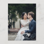 Delikate Schwarze Fotovorlage Vielen Dank Postkarte (Vorderseite)