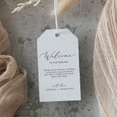 Delikate Schwarze Kalligrafie Begrüßung Geschenkanhänger