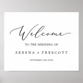 Delikate Schwarze Kalligrafie Begrüßung Poster (Vorne)
