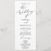 Delikate schwarze Kalligrafie - das Hochzeitsszena Programm (Vorderseite)