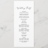 Delikate schwarze Kalligrafie - das Hochzeitsszena Programm (Rückseite)