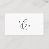 Delikate Schwarze Kalligrafie-FlachWedding Platzkarte (Rückseite)