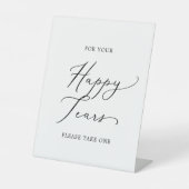 Delikate schwarze Kalligrafie Happy Tears Tissue Sockelschild (Vorderseite)