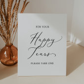 Delikate schwarze Kalligrafie Happy Tears Tissue Sockelschild