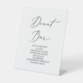Delikate Schwarze Kalligrafie Hochzeit Donut Bar Sockelschild (Vorderseite)