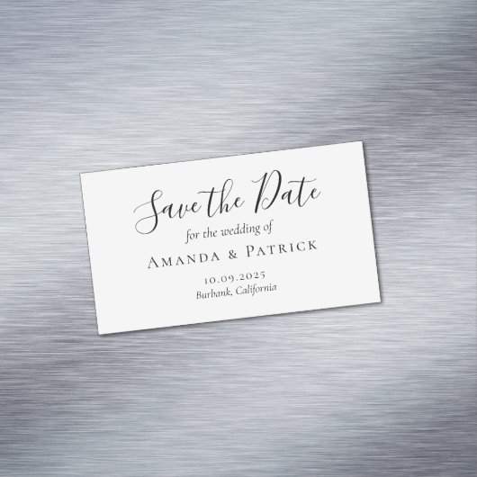 Delikate schwarze Kalligrafie-Hochzeit rettet das Magnetische Visitenkarte (Beispiel)