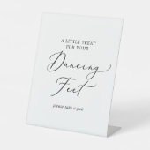 Delikate Schwarze Kalligrafie Hochzeitsnahrung Sockelschild (Vorderseite)