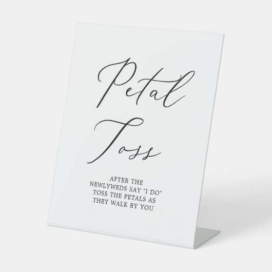 Delikate Schwarze Kalligrafie Hochzeitstorch Sockelschild (Vorderseite)