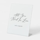 Delikate Schwarze Kalligrafie Hochzeitstorte Sockelschild (Vorderseite)