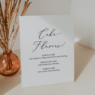 Delikate schwarze Kalligrafie Hochzeitstorte Sockelschild