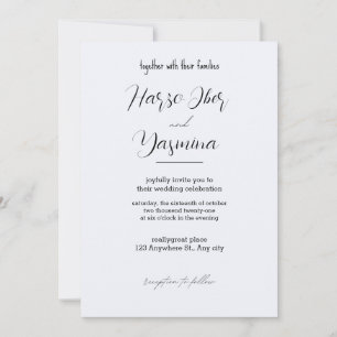Delikate schwarze Kalligrafie in einer Hochzeit in Einladung