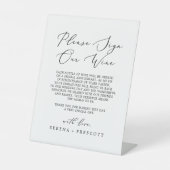 Delikate schwarze Kalligrafie Unterschrift Unser W Sockelschild (Vorderseite)