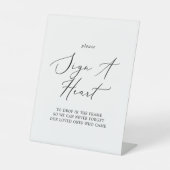 Delikate schwarze Kalligrafie Zeichen für ein Herz Sockelschild (Vorderseite)