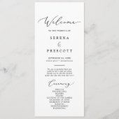 Delikate Schwarze Kalligraphie Ampere und Hochzeit Programm (Vorderseite)