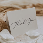 Delikate schwarze Kalligraphie Danke Karte<br><div class="desc">Diese delikate schwarze Kalligraphie Dankeschön-Karte ist perfekt für eine moderne Hochzeit. Das romantische minimalistische Design besticht durch eine hübsche und elegante schwarze Typografie auf weißem Hintergrund mit einem sauberen und schlichten Look. Personalisieren Sie die Innenseite der Karte mit Ihren Namen, und eine Dankeschön-Nachricht. Alternativ können Sie den Bereich Dankeschön Meldungsvorlage...</div>