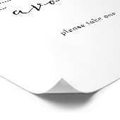 Delikate Schwarze Kalligraphie Gastgeschenke Hochz Poster (Ecke)