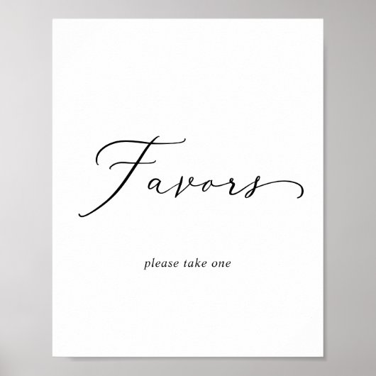 Delikate Schwarze Kalligraphie Gastgeschenke Hochz Poster (Vorne)