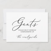 Delikate schwarze Kalligraphie Gents Badezimmer-Ze Einladung (Vorderseite)