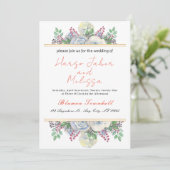 Delikate schwarze Kalligraphie in einer Hochzeit I Einladung (Stehend Vorderseite)