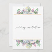 Delikate schwarze Kalligraphie in einer Hochzeit I Einladung (Rückseite)