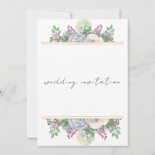 Delikate schwarze Kalligraphie in einer Hochzeit I Einladung (Rückseite)