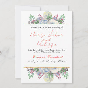Delikate schwarze Kalligraphie in einer Hochzeit I Einladung