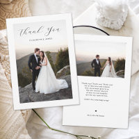 Delikate Script-Foto Hochzeit Danke-Card