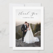 Delikate Script-Foto Hochzeit Danke-Card Dankeskarte (Vorderseite)