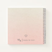 Delikate Script-Gradient Peach Personalisiert Notizblock (Rückseite)