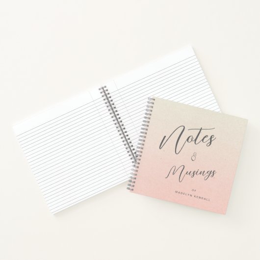 Delikate Script-Gradient Peach Personalisiert Notizblock (Innenseite)