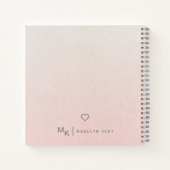 Delikate Script Gradient Pink Personalisiert Notizblock (Rückseite)