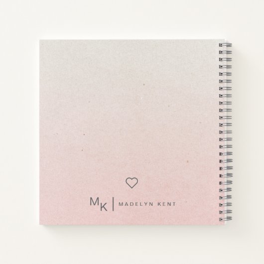 Delikate Script Gradient Pink Personalisiert Notizblock (Rückseite)