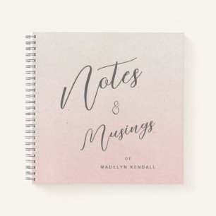 Delikate Script Gradient Pink Personalisiert Notizblock