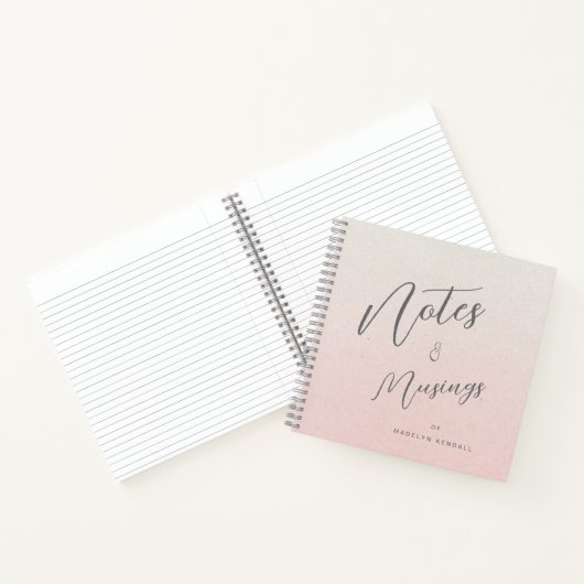 Delikate Script Gradient Pink Personalisiert Notizblock (Innenseite)