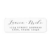 Delikate Script-Hochzeit-Rücksendeadressen-Aufkleb (Vorne)