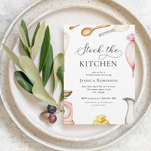 Delikate Script Stock The Kitchen Brautparty Einladung