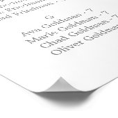 Delikate Silber Alphabetical Seating Chart Poster (Ecke)