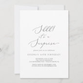 Delikate Silberkalligrafie ist ein überraschendes Einladung (Vorderseite)